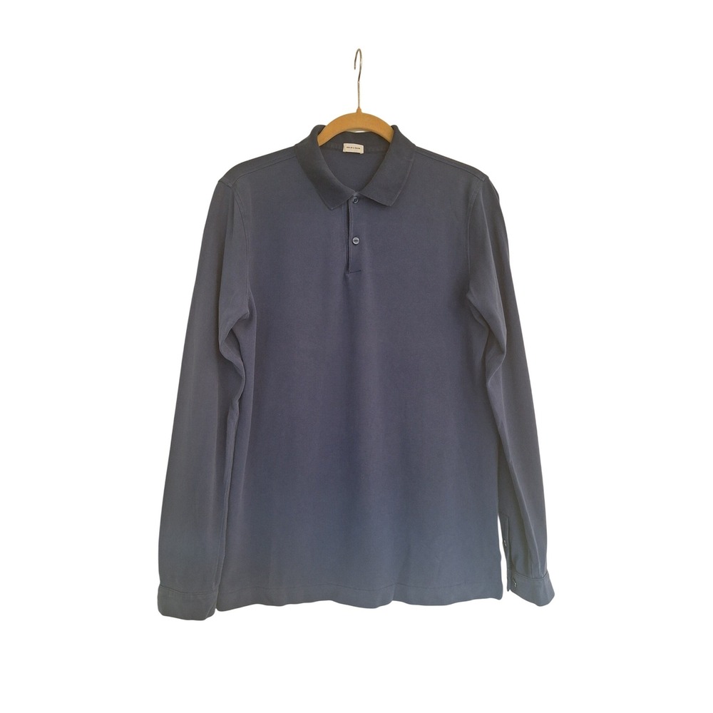 Son of A Tailor Supima Cotton Blue Polo Shirt‎ long sleeve size M-L